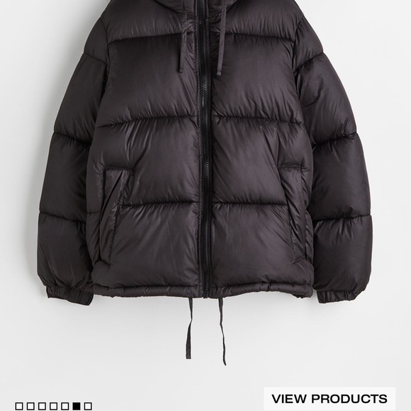 Hooded Black oversize Puffer jacket - Picture 5 of 6